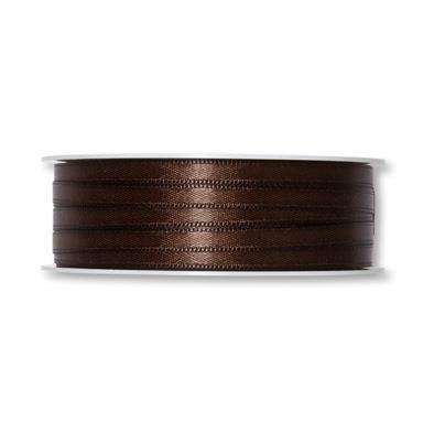 Traka, saten, smeđa, 6 mm, 1M