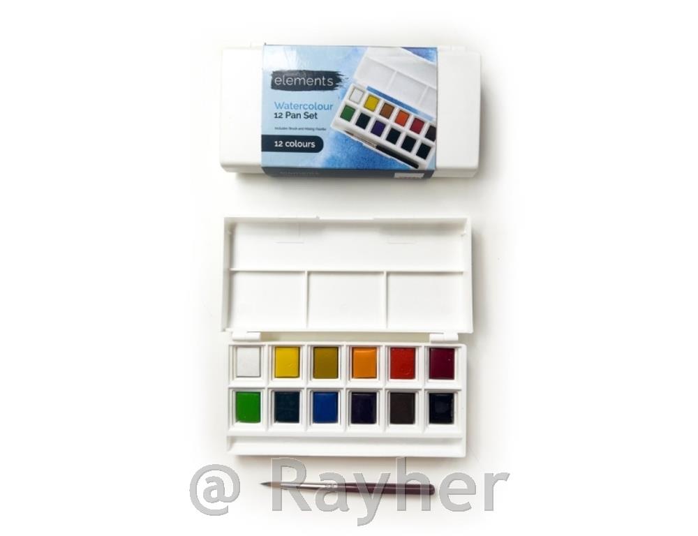 Akvarelne boje Elements, set od 12 boja+ kist