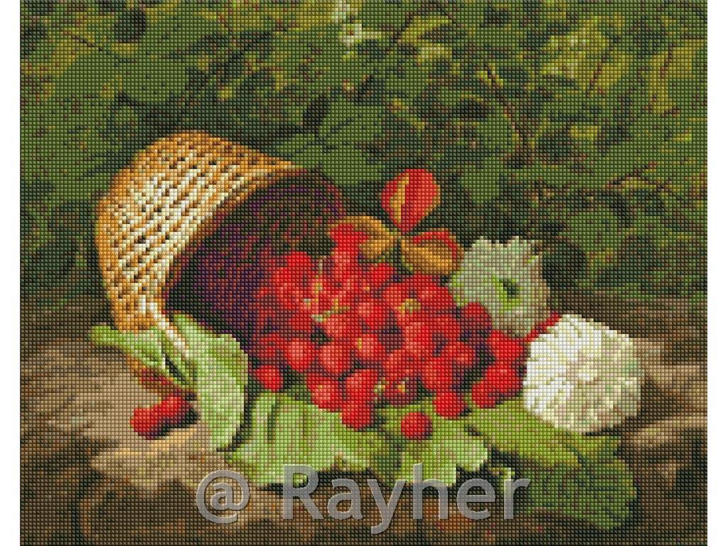 Dijamantni mozaik, Basket with strawberries, 40x50 cm