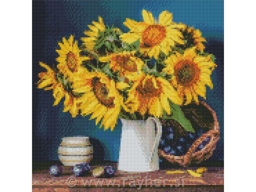 Dijamantni mozaik, Bright sunflowers, 40x40 cm