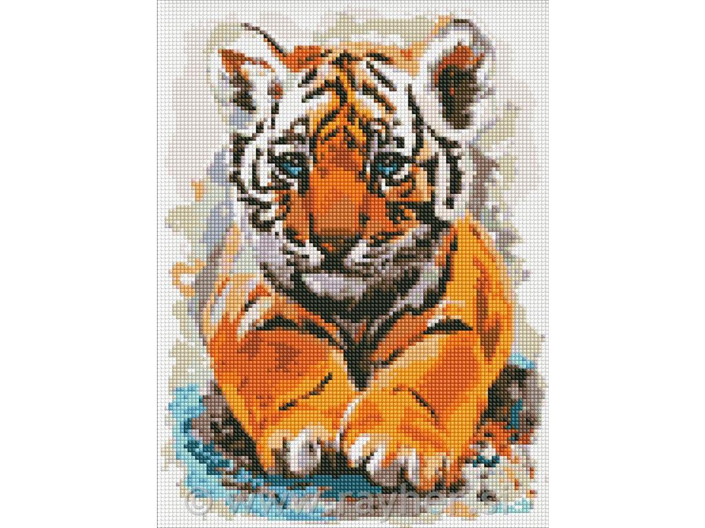 Diamond mosaic, Little tiger cub, 30x40 cm
