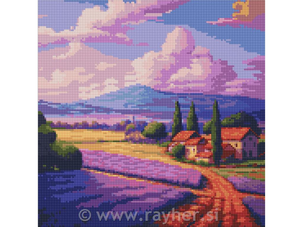Diamond mosaic, The lavender field, 40x40 cm