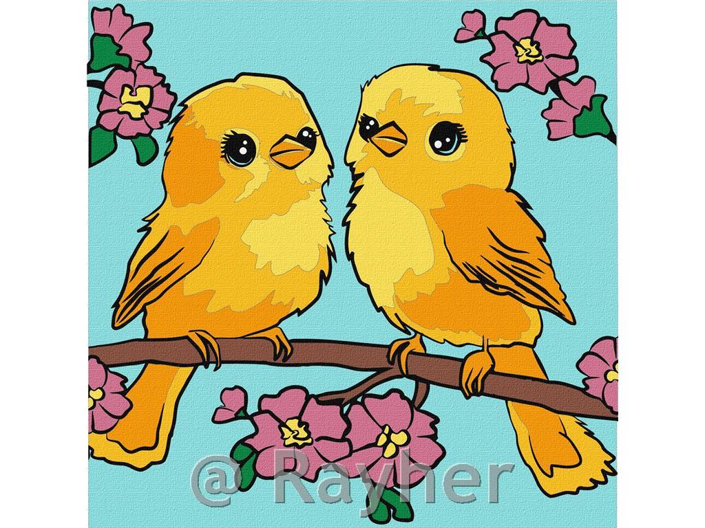 Slikanje po brojevima, Rainbow birds, 25x25 cm