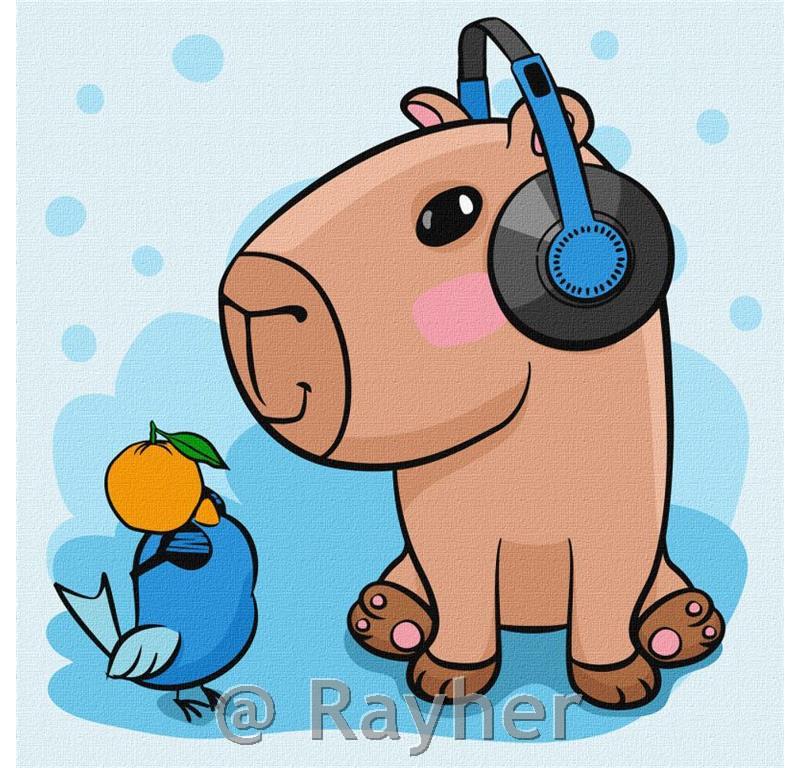 Slikanje po brojevima, Capybara, 30x30 cm