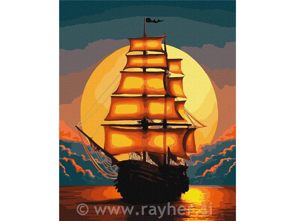 Painting by Numbers, Orange sails, 40x50 cm