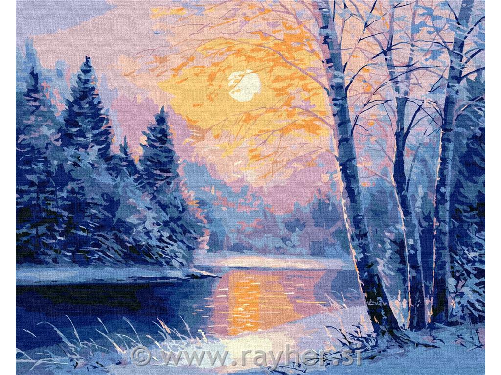Slikanje po številkah, Winter evening, 40x50 cm