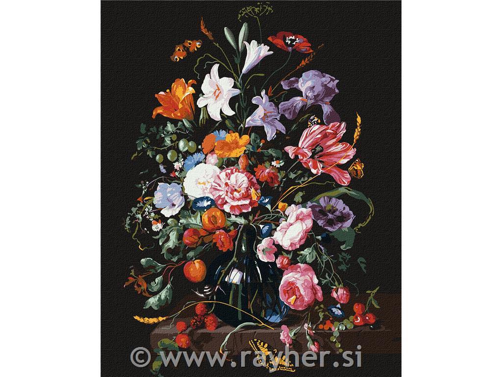 Slikanje po številkah, Vase with flowers, 40x50 cm