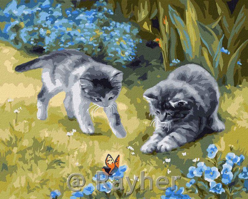 Slikanje po brojevima, Cats in the garden, 40x50 cm
