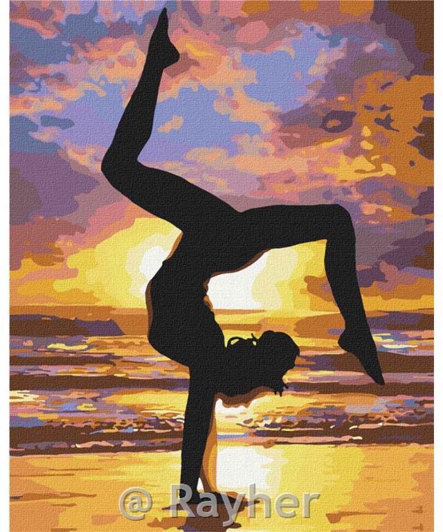 Slikanje po brojevima, Yoga at sunset, 40x50 cm