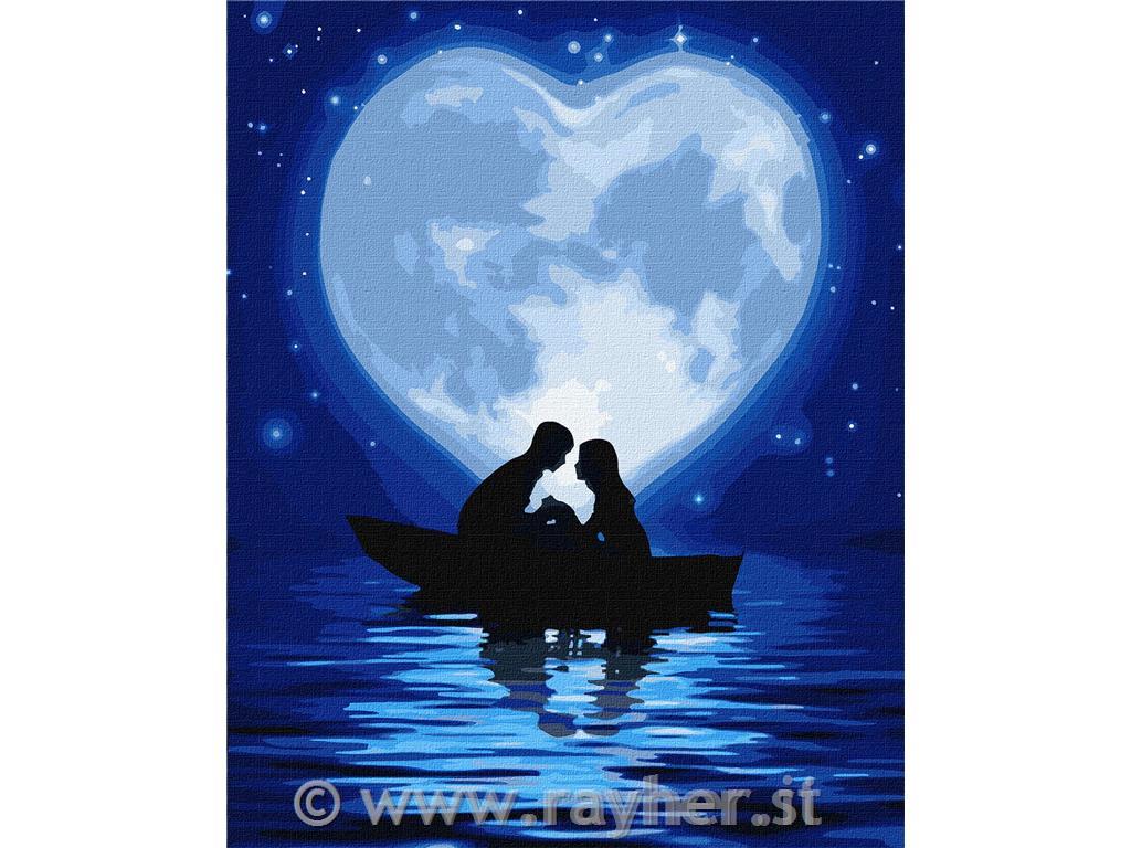 Painting by Numbers, A kiss under the mo, 40x50 cm