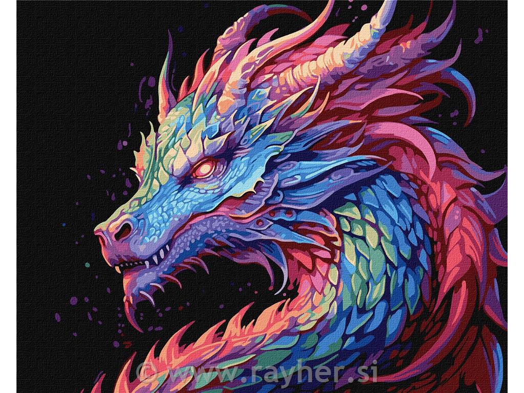 Slikanje po brojevima,A colourful dragon, 40x50 cm