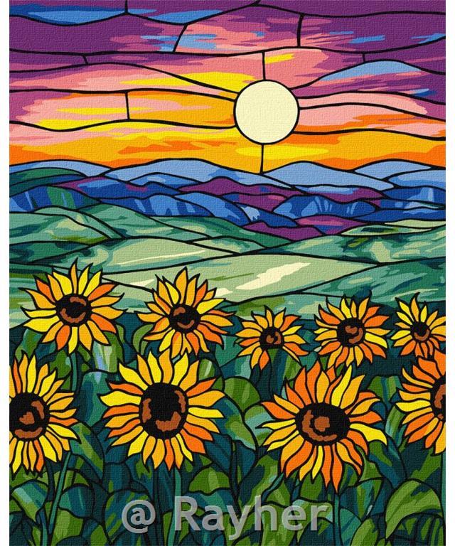 Slikanje po brojevima, A field of sunflowers, 40x50 cm