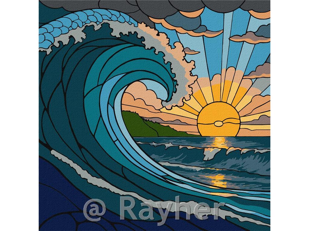 Slikanje po brojevima, Stained glass window The wave, 30x30 cm