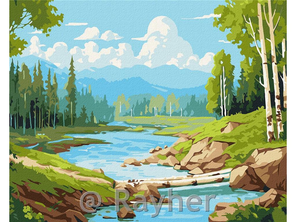 Slikanje po brojevima, In the birch grove, 40x50 cm