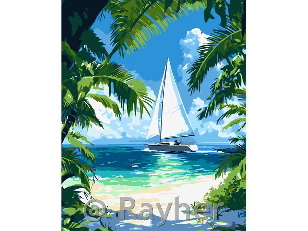 Slikanje po brojevima, Tropical coastline, 40x50 cm