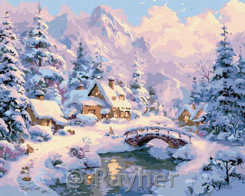 Slikanje po brojevima, Winter comfort among the mountains, 40x50 cm
