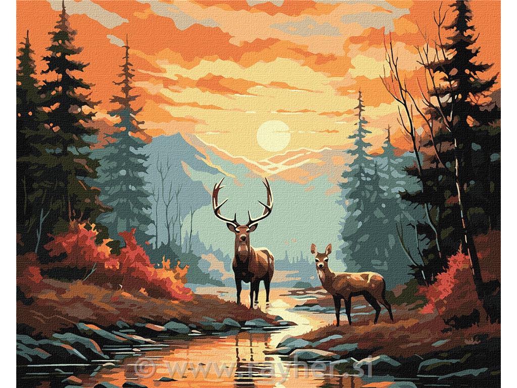 Slikanje po brojevima, Refined deers, 40x50 cm