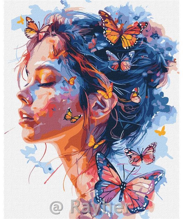 Slikanje po brojevima, The girl and thebutterflies, 40x50 cm