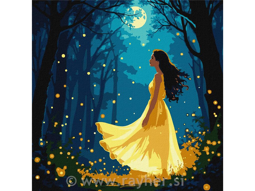 Slikanje po brojevima,Girl among firefli30x30