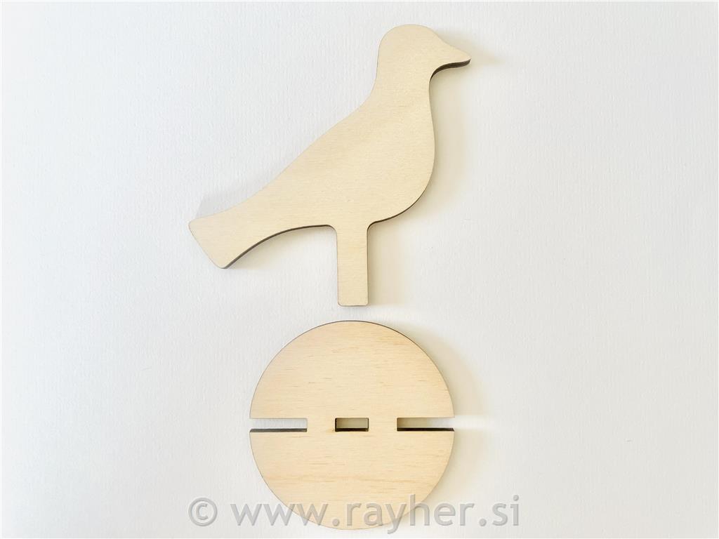 Ptica, drveni, 9x0,3x8,5 cm