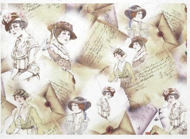 DECOUPAGE PAPIR RIŽIN A4,VINTAGE DAMA