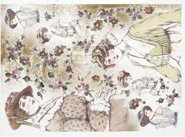 DECOUPAGE PAPIR RIŽIN A4,VINTAGE DAME