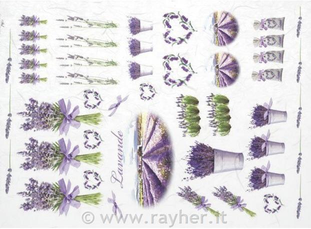 DECOUPAGE PAPIR RIŽIN A4, LAVANDA 1