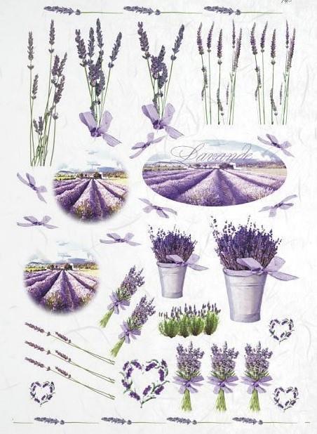DECOUPAGE PAPIR RIŽIN A4, LAVANDA 2