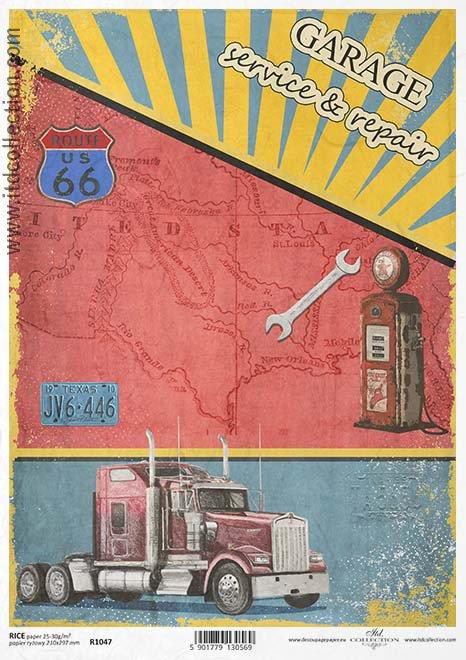 DECOUPAGE PAPIR RIŽIN A4, PUTOVANJE SAD