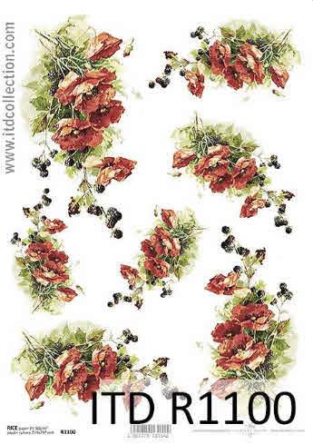 DECOUPAGE PAPIR RIŽIN A4, BUKET MAKA