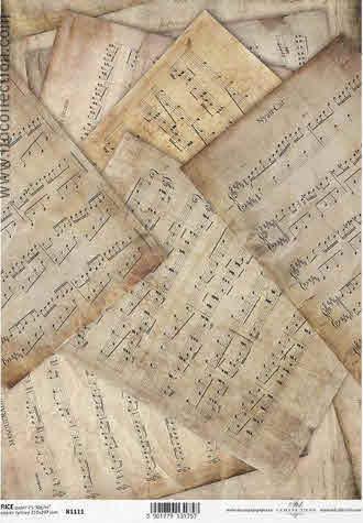 DECOUPAGE PAPIR RIŽIN A4, VINTAGE NOTE