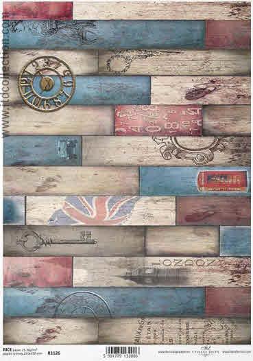 DECOUPAGE PAPIR RIŽIN A4, ENGLESKA POZADINA