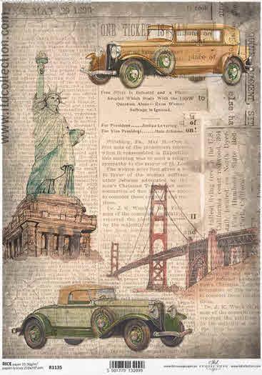 DECOUPAGE PAPIR RIŽIN A4, AMERIKA