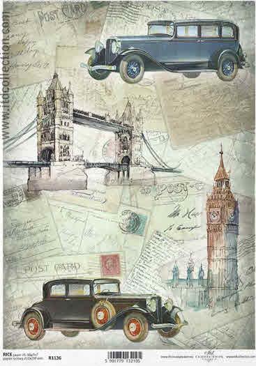 DECOUPAGE PAPIR RIŽEV A4, LONDON