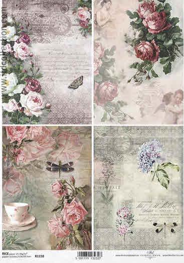 DECOUPAGE PAPIR RIŽIN A4, VINTAGE SPRING