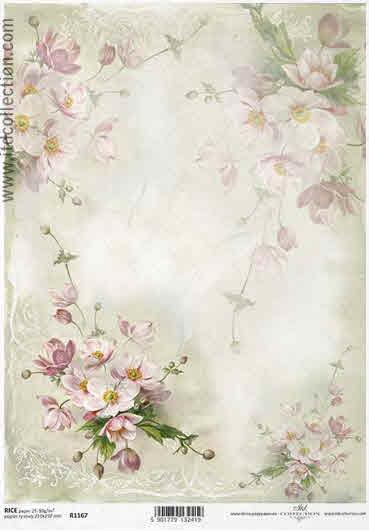 DECOUPAGE PAPIR RIŽIN A4, MALI BUKET