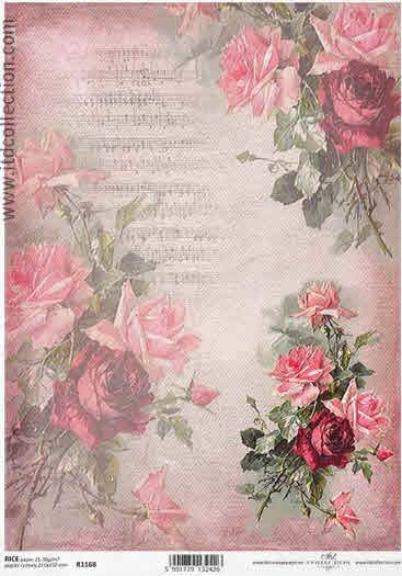 DECOUPAGE PAPIR RIŽIN A4, CRVENA RUŽA