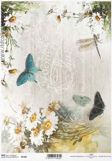 Decoupage paper - Daisy&Butterfly