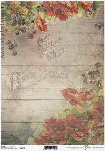 DECOUPAGE PAPIR RIŽIN A4, MAK VINTAGE