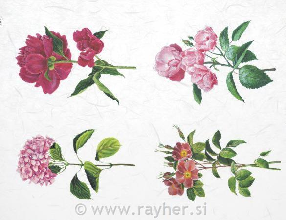DECOUPAGE PAPIR RIŽIN A4, HORTENZIJA