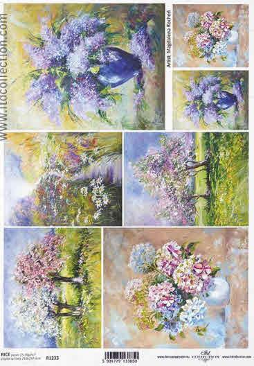 DECOUPAGE PAPIR RIŽIN A4, CVIJEĆE