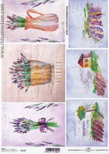 DECOUPAGE PAPIR RIŽIN A4, LAVANDA, PROVANSA