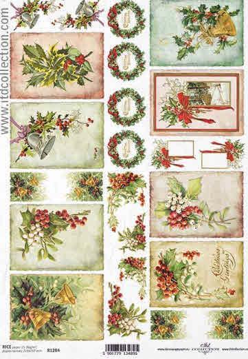 DECOUPAGE PAPIR RIŽIN A4, BOŽIĆNI UKRAS