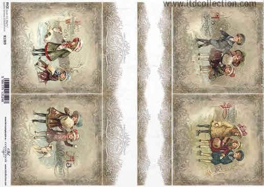 DECOUPAGE PAPIR RIŽIN A4, VINTAGE BOŽIĆ