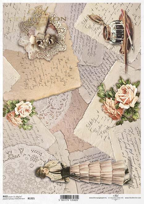 DECOUPAGE PAPIR RIŽIN A4, VINTAGE