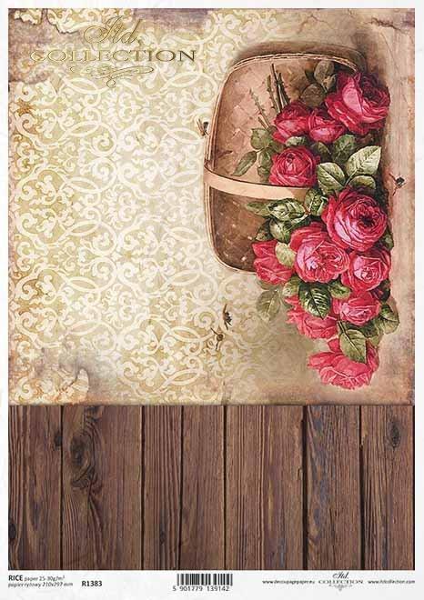 DECOUPAGE PAPIR RIŽIN A4, RUŽE