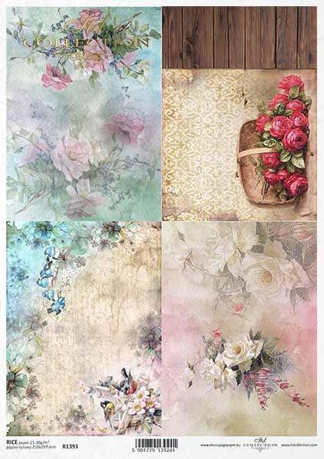 DECOUPAGE PAPIR RIŽIN A4, CVIJEĆE