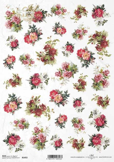 DECOUPAGE PAPIR RIŽIN A4, CVIJEĆE