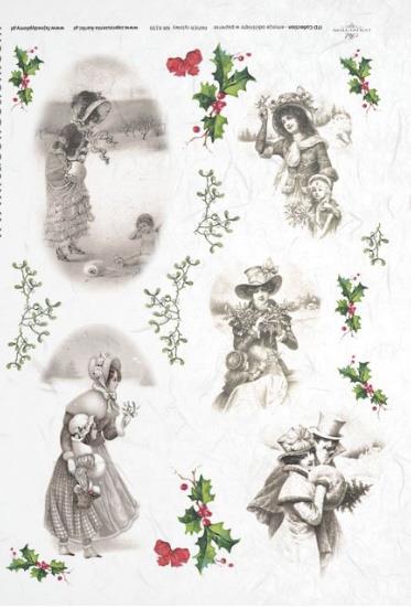 DECOUPAGE PAPIR RIŽIN A4, VINTAGE ZIMA