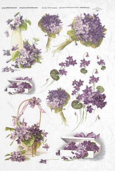 DECOUPAGE PAPIR RIŽIN A4, LJUBICE